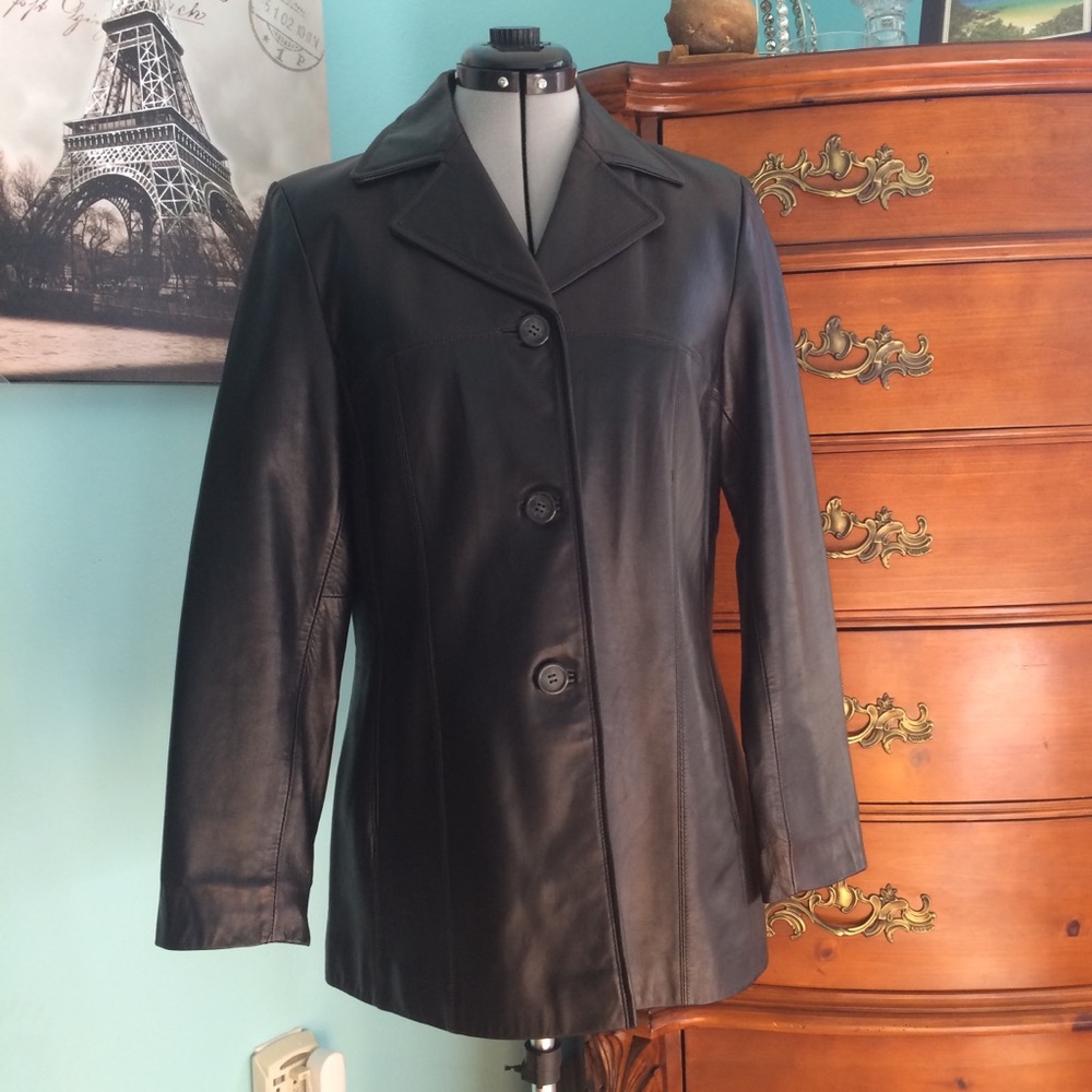 Siena Genuine Black Leather Jacket Medium